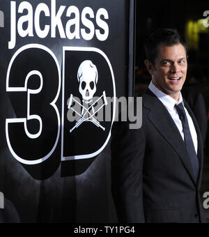 Warf Mitglied Johnny Knoxville besucht die Premiere des Motion picture Actionkomödie Dokumentarfilm "Jackass 3D" am Grauman's Chinese Theater in Hollywood" in Los Angeles am 13. Oktober 2010. UPI/Jim Ruymen Stockfoto