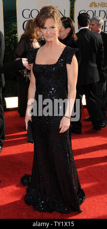 Melissa Leo, Nominiert für die beste Schauspielerin in einer Nebenrolle in "Der Kämpfer', kommt bei der 68. jährlichen Golden Globes Awards in Beverly Hills, Kalifornien am 16. Januar 2011. UPI/Jim Ruymen Stockfoto