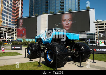 Art car Förderung des elektronischen Gaming Company. E3 - Electronic Entertainment Expo - Los Angeles, Kalifornien, Vereinigte Staaten von Amerika Stockfoto