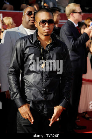 Rapper Nas kommt für die ESPY Awards bei Nokia Theater in Los Angeles am 11. Juli 2012. UPI/Phil McCarten Stockfoto