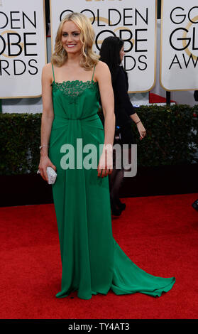 Schauspielerin Taylor Schilling kommt für die 71. jährlichen Golden Globe Awards im Beverly Hilton Hotel in Beverly Hills, Kalifornien am 12. Januar 2014. UPI/Jim Ruymen Stockfoto