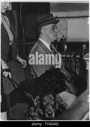 Franklin D. Roosevelt in Fort Riley, Kansas Stockfoto