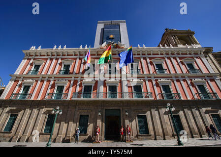 Der Palacio Quemado offizielle Residenz, La Paz, Bolivien Stockfoto