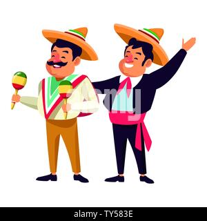 Mexikanische traditionelle Kultur Symbol Cartoon Stock Vektor