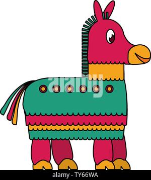 Mexikanische pinata Esel cartoon isolierte Symbol Stock Vektor