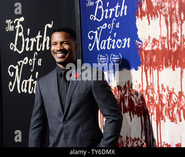 Autor/Regisseur und Ensemble Nate Parker besucht die Premiere des Motion picture Drama "Die Geburt einer Nation' am ArcLight Hollywood Cinerrama Dome im Abschnitt von Los Angeles am 21. September 2016. Storyline: Nat Turner, ein Verfasser Slave und Prediger in der Antebellum South, orchestriert ein Aufstand. Foto von Jim Ruymen/UPI Stockfoto