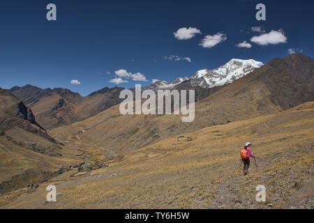 Trekking in der Cordillera Real mountain range, Bolivien Stockfoto