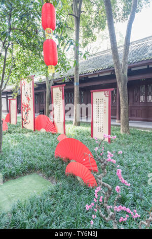 Antike Architektur von Du Fu Caotang in Chengdu, China Stockfoto