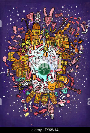 Coffee shop fantasy Abbildung Stockfoto