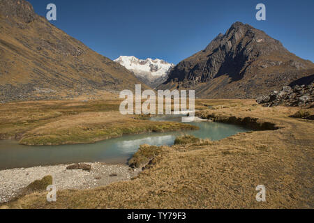 Die schöne Waraco Fluss auf der Cordillera Real Traverse, Bolivien Stockfoto