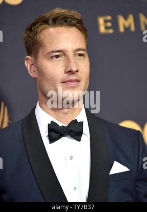 Schauspieler Justin Hartley kommt für die 69. jährlichen Primetime Emmy Awards bei Microsoft Theater in Los Angeles am 17. September 2017. Foto von Christine Kauen/UPI Stockfoto