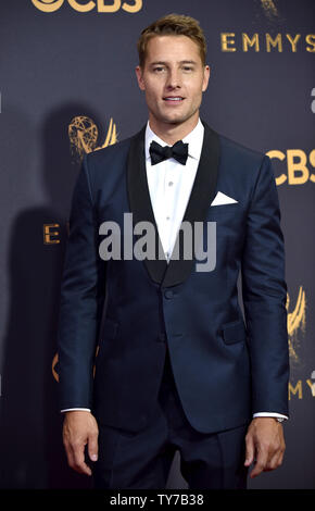 Schauspieler Justin Hartley kommt für die 69. jährlichen Primetime Emmy Awards bei Microsoft Theater in Los Angeles am 17. September 2017. Foto von Christine Kauen/UPI Stockfoto