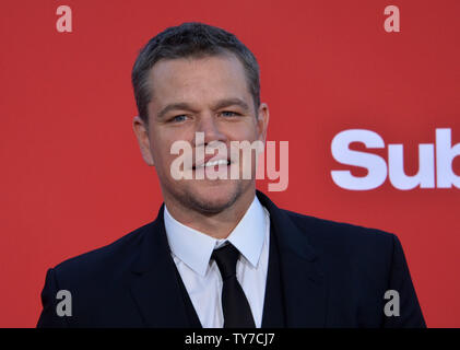 Warf Mitglied Matt Damon besucht die Premiere des Motion picture Krimi uburbicon' im Regency Dorf Theater im Westwood Abschnitt von Los Angeles am 22. Oktober 2017. Storyline: Suburbicon ist eine ruhige, idyllische Vorstadt Gemeinschaft mit erschwinglichen Wohnungen und gepflegten lawnsÉthe perfekter Ort, um eine Familie zu ernähren, und im Sommer 1959, die Lodge Familie tut genau das. Aber die ruhige Oberfläche verbirgt sich eine beunruhigende Realität, als Ehemann und Vater Gardner Lodge (Matt Damon) müssen Sie die townÕs underbelly von Verrat, Betrug und Gewalt. Dies ist eine Geschichte von. Sehr fehlerhaft Stockfoto