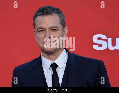 Warf Mitglied Matt Damon besucht die Premiere des Motion picture Krimi uburbicon' im Regency Dorf Theater im Westwood Abschnitt von Los Angeles am 22. Oktober 2017. Storyline: Suburbicon ist eine ruhige, idyllische Vorstadt Gemeinschaft mit erschwinglichen Wohnungen und gepflegten lawnsÉthe perfekter Ort, um eine Familie zu ernähren, und im Sommer 1959, die Lodge Familie tut genau das. Aber die ruhige Oberfläche verbirgt sich eine beunruhigende Realität, als Ehemann und Vater Gardner Lodge (Matt Damon) müssen Sie die townÕs underbelly von Verrat, Betrug und Gewalt. Dies ist eine Geschichte von. Sehr fehlerhaft Stockfoto