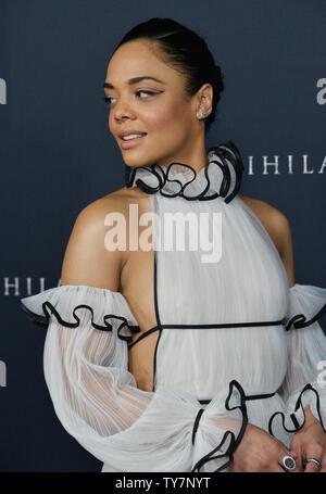 Warf Mitglied Tessa Thompson besucht die Premiere des Motion Picture sci-fi Thriller 'Vernichtung' im Regency Dorf Theater im Westwood Abschnitt von Los Angeles am 13. Februar 2018. Handlung: Nach einem Biologe Ehemann verschwindet, sie Anzeichen für eine gefährliche, geheime Expedition in eine Umweltkatastrophe Zone, in der die Gesetze der Natur nicht gelten. Foto von Jim Ruymen/UPI Stockfoto