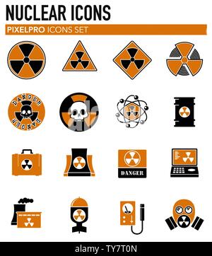 Strahlung verbundenen Symbole auf dem Hintergrund für Grafik- und Webdesign. Einfache Abbildung. Internet Konzept Symbol für Website Taste oder mobile App. Stock Vektor