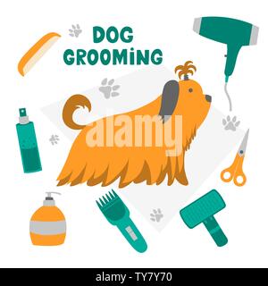 Vector Illustration für pet-Friseur, Styling und Pflege shop, Pet Store für Hunde und Katzen. Stock Vektor