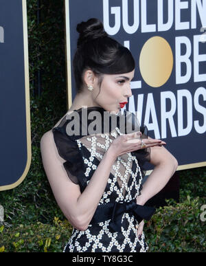 Sängerin Sofia Carson nimmt an der 76. jährlichen Golden Globe Awards im Beverly Hilton Hotel in Beverly Hills, Kalifornien am 6. Januar 2019. Foto von Jim Ruymen/UPI Stockfoto