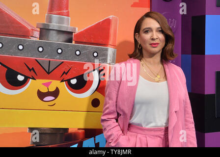 Warf Mitglied Maya Rudolph besucht die Premiere der animierte motion picture musikalische Komödie "Lego Film 2: Der zweite Teil' im Regency Dorf Theater im Westwood Abschnitt von Los Angeles am 2. Februar 2019. Handlung: Es ist fünf Jahre her, dass Alles war super und die Bürger vor einer riesigen neuen Bedrohung: LEGO DUPLO ¨ Invasoren aus dem Weltall, alles Ruinierende schneller als Sie wieder aufzubauen. Foto von Jim Ruymen/UPI Stockfoto