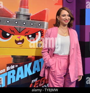 Warf Mitglied Maya Rudolph besucht die Premiere der animierte motion picture musikalische Komödie "Lego Film 2: Der zweite Teil' im Regency Dorf Theater im Westwood Abschnitt von Los Angeles am 2. Februar 2019. Handlung: Es ist fünf Jahre her, dass Alles war super und die Bürger vor einer riesigen neuen Bedrohung: LEGO DUPLO ¨ Invasoren aus dem Weltall, alles Ruinierende schneller als Sie wieder aufzubauen. Foto von Jim Ruymen/UPI Stockfoto