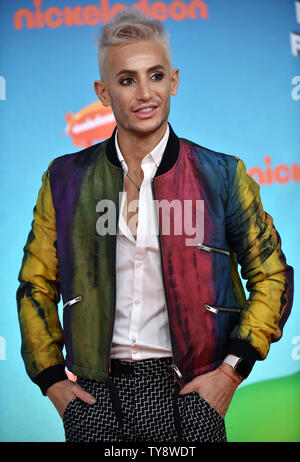 Frankie Grande, Bruder von Ariana Grande, betreut von Nickelodeon Kids' Choice Awards 2019 an der USC Galen Center in Los Angeles, Kalifornien am 23. März 2019. Foto von Chris Kauen/UPI Stockfoto