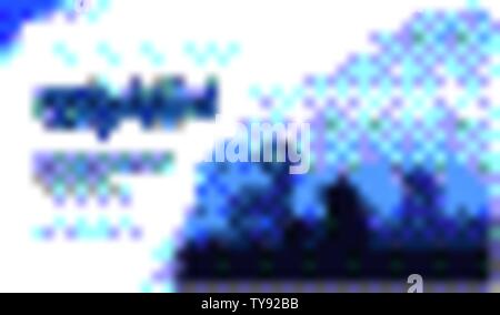 Touristen nehmen Fotos der Hirsche und Pferde. Silhouetten der Naturfotografen. Blaue Landschaft mit Wald, Berge, Tiere, Menschen. Vektor Design für Reisen, fotografische Projekte. Für Text platzieren. Stock Vektor