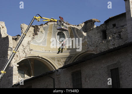 Ein Blick auf das Erdbeben in der Stadt L'Aquila, Italien am 8. Juli 2009. (UPI Foto/Anatoli Zhdanov) Stockfoto