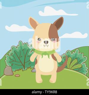 Hund cartoon Design, Animal cute Zoo life Natur und Fauna Thema Vector Illustration Stock Vektor