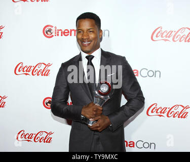 Direktor Nate Parker, Empfänger der Durchbruch zum Regisseur des Jahres Auszeichnung kommt für die CinemaCon 2016 großen Bildschirm Achievement Awards, OMNIA Nachtclub im Caesars Palace, Las Vegas, Nevada am 14. April 2016. Foto von James Atoa/UPI Stockfoto