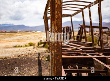 Rusty Trainparts Zug Friedhof Stockfoto