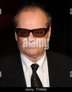 Amerikanischer Schauspieler Jack Nicholson besucht die Premiere von 'The Bucket List' bei Vue, Leicester Square in London am 23. Januar 2008. (UPI Foto/Rune Hellestad) Stockfoto