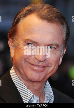 Australische Schauspieler Sam Neill besucht die Premiere von 'Dean Spanley' bei der Times BFI London Film Festival im Odeon West End, den Leicester Square in London am 17. Oktober 2008. (UPI Foto/Rune Hellestad) Stockfoto