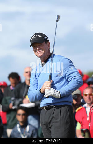 Amerikaner Tom Watson auf der 13. Am vierten Tag des 138. British Open Championship in Turnberry, Schottland, am 19. Juli 2009. (UPI Foto/Hugo Philpott) Stockfoto