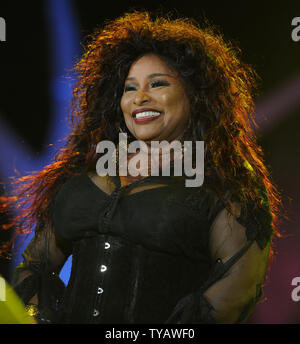 Amerikanische Sängerin Chaka Khan führt bei "Vielen Dank für die Musik: ein Fest der Musik von ABBA" im Hyde Park in London am 13. September 2009. UPI/Rune Hellestad Stockfoto