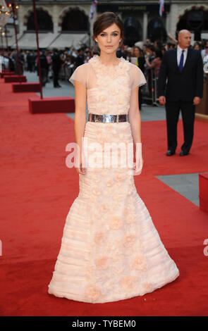Englische Schauspielerin Keira Knightley besucht die Weltpremiere von "Anna Karenina" im Odeon Leicester Square in London am 4. September 2012. UPI/Paul Treadway.. Stockfoto