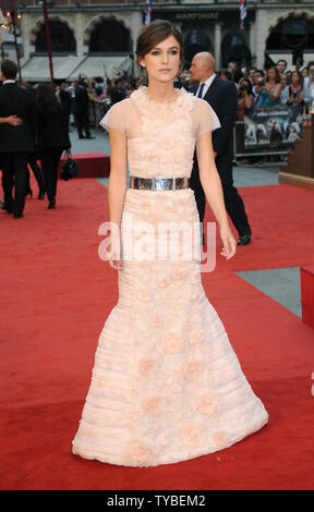 Englische Schauspielerin Keira Knightley besucht die Weltpremiere von "Anna Karenina" im Odeon Leicester Square in London am 4. September 2012. UPI/Paul Treadway.. Stockfoto