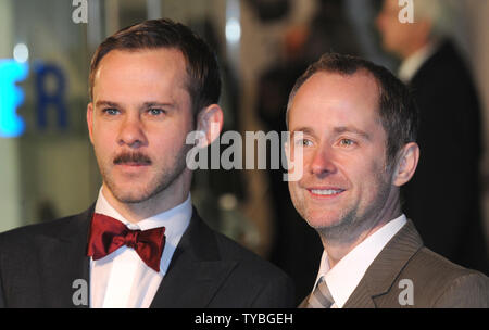 Englisch Schauspieler Dominic Monaghan und schottische Schauspieler Billy Boyd an der UK Premiere von "Der Hobbit: Eine unerwartete Reise' im Odeon Leicester Square und dem Empire Leicester Square in London am 12. Dezember 2012. UPI/Paul Treadway Stockfoto