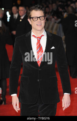 Amerikanische Schauspieler Johnny Knoxville besucht die Europäische Premiere von 'Last Stand' im Odeon West End in London am 22. Januar 2013. UPI/Paul Treadway Stockfoto