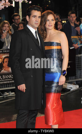 Irische Schauspieler Colin Farrell und englische Schauspielerin Ruth Wilson an der 57th London Film Festival Closing Night Gala Weltpremiere von kaputtsparen redet Herr Banken bei der Odeon Leicester Square in London am 20. Oktober 2013. UPI/Paul Treadway Stockfoto