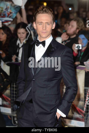 Englisch Schauspieler Tom Hiddleston besucht die Weltpremiere von 'Thor: Die dunkle Welt' im Odeon am Leicester Square in London am 22. Oktober 2013. UPI/Paul Treadway Stockfoto