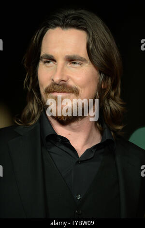 Der britische Schauspieler Christian Bale auf der Premiere von 'Exodus: Götter und Könige' Weltpremiere im Odeon, Leicester Square in London am 3. Dezember 2014. UPI/Rune Hellestad Stockfoto