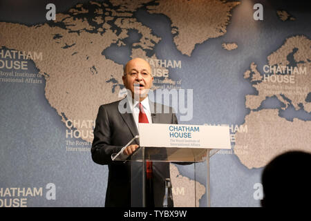 London/Großbritannien - 22. Juni 2019: Barham Salih, Präsident des Irak, gibt eine Rede über die Rolle seines Landes im Nahen Osten, in Chatham House think-tank Stockfoto