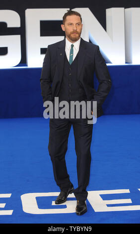 Englisch Schauspieler Tom Hardy besucht die Weltpremiere von 'Legende' im Odeon Leicester Square in London am 3. September 2015. Foto von Paul Treadway/UPI Stockfoto