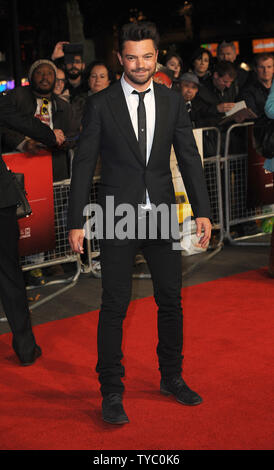 Englisch Schauspieler Dominic Cooper besucht eine Siebung für "Die Dame im Van' während des 59. BFI London Film Festival im Odeon am Leicester Square in London am 13. Oktober 2015. Foto von Paul Treadway/UPI Stockfoto