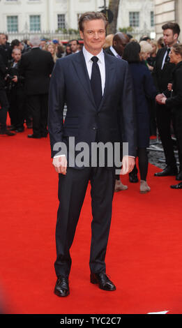 Englisch Schauspieler Colin Firth besucht die UK Premiere von Auge am Himmel in der curzon Mayfair in London am 11. April 2016. Foto von Paul Treadway/UPI Stockfoto