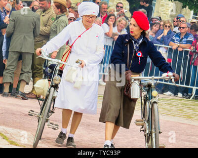 SAINTE MERE, Normandie, Frankreich - Juni 06., 2019. D Tag 75 Geburtstag der französischen Befreiung durch die alliierten Länder. Zeremonie, was amerikanische, britische, daran erinnern, Stockfoto