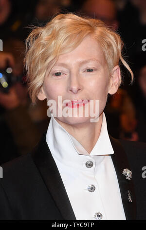 Schottische Schauspielerin Tilda Swinton besucht die Siebung der Insel der Hunde auf der Berlinale Palast in Berlin am 15. Februar 2018. Foto von Paul Treadway/UPI Stockfoto