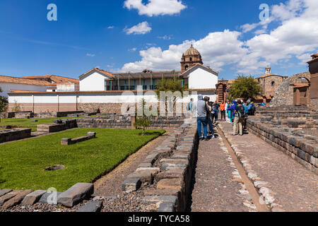 Cusicancha archäologische Inkastätte in Cusco, Peru, Südamerika, Stockfoto