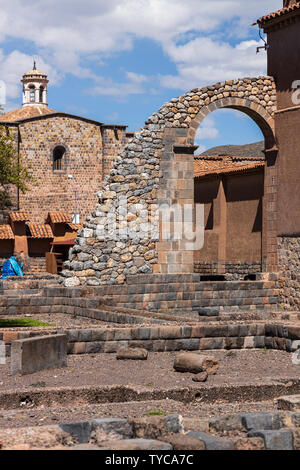 Cusicancha archäologische Inkastätte in Cusco, Peru, Südamerika, Stockfoto