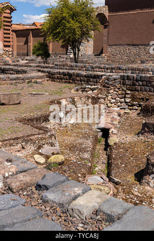 Cusicancha archäologische Inkastätte in Cusco, Peru, Südamerika, Stockfoto